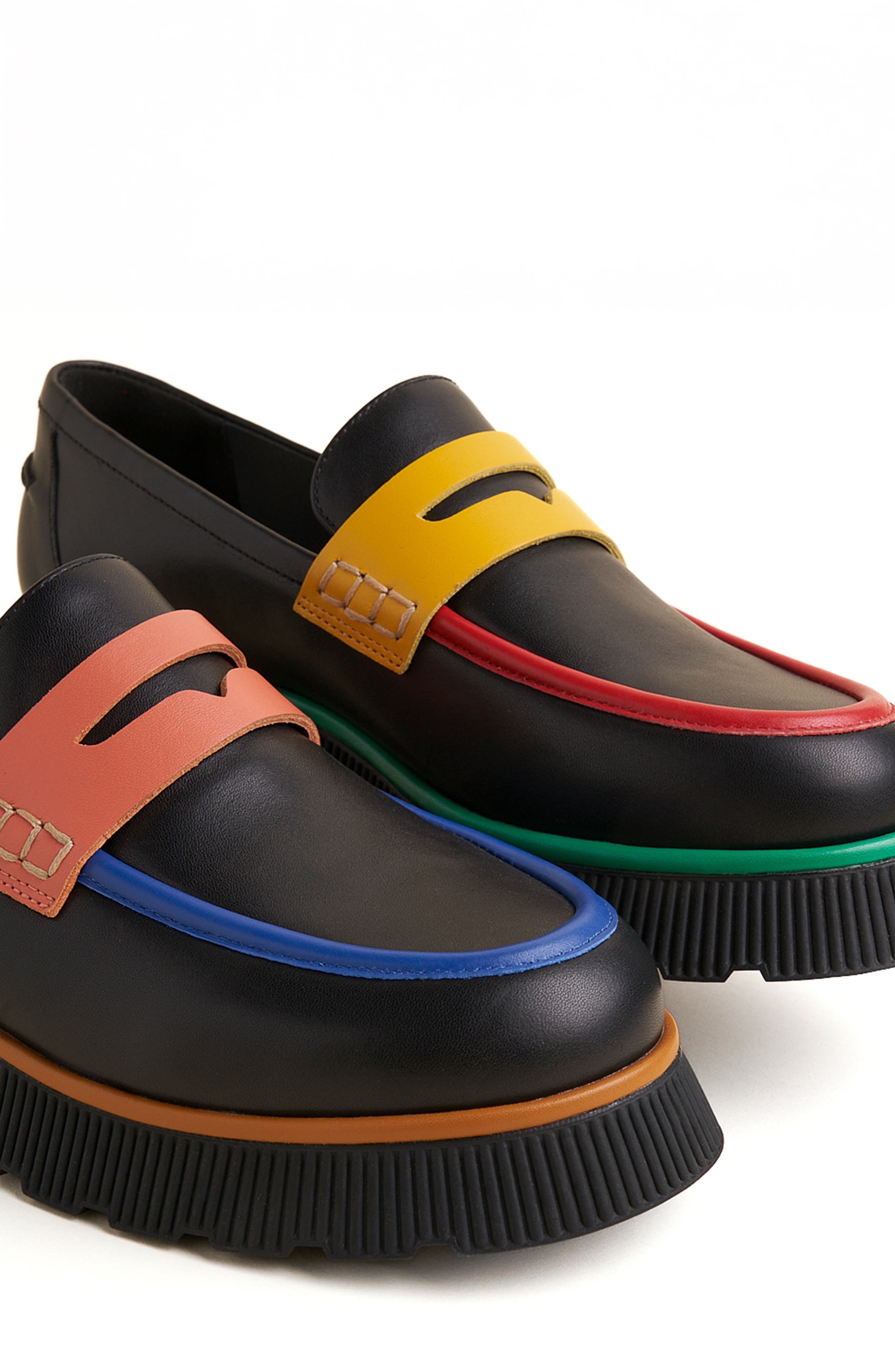 Charlotte Stone Adam Mismatched Lug Sole Penny Loafer, Alternate, color, Treasure