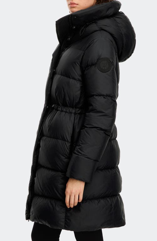 Canada Goose Montgomery Tonal Label 750 Fill Power Down Coat In Black