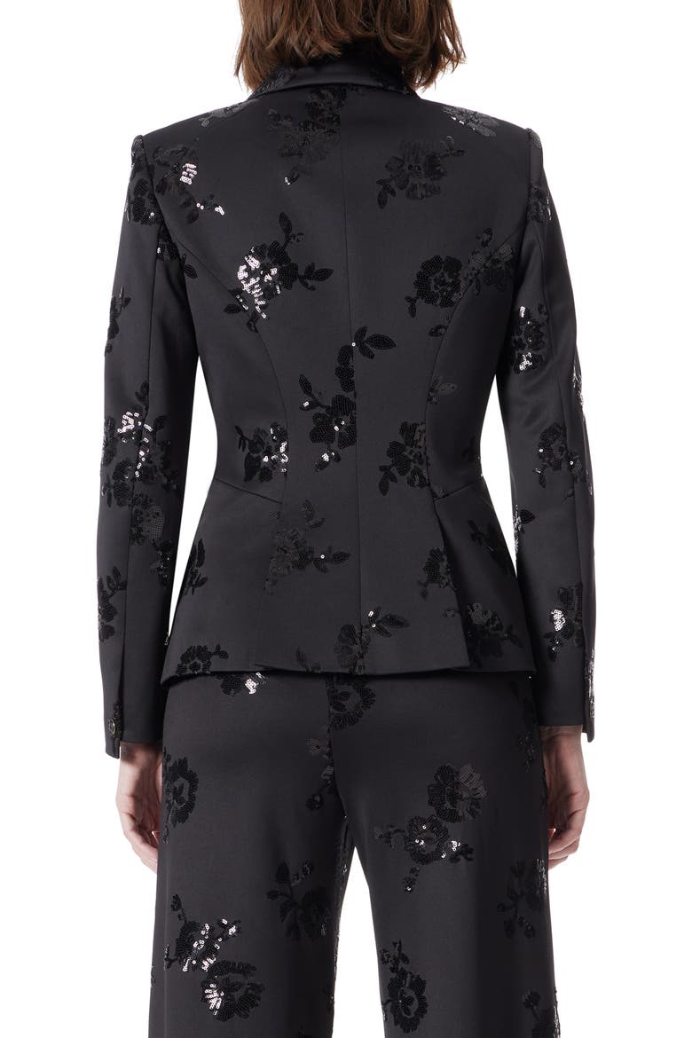 Sequin Scuba Blazer, Alternate, color, BLACK