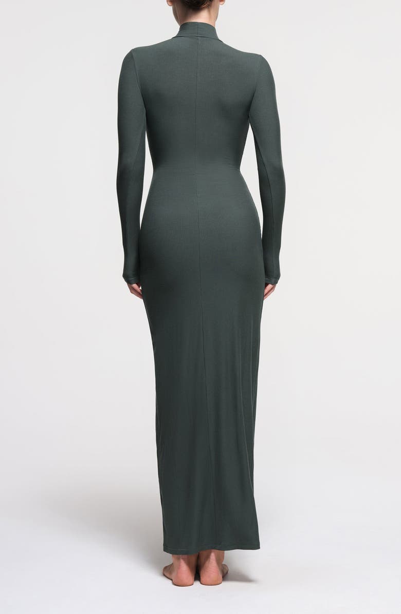 SKIMS Soft Lounge Mock Neck Long Sleeve Maxi Dress, Alternate, color, Deep Sea