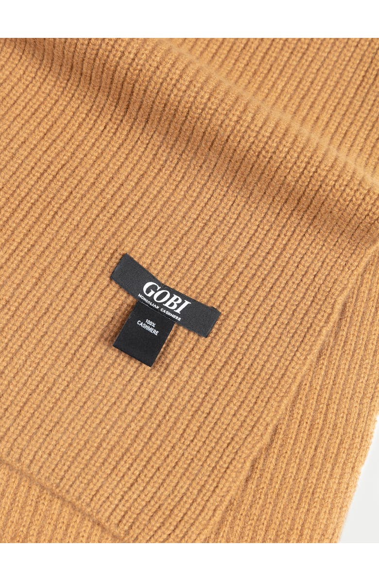 GOBI Mongolian Cashmere Fisherman Knit Scarf, Alternate, color, Almond
