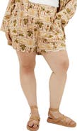City Chic Bella Print Woven Shorts