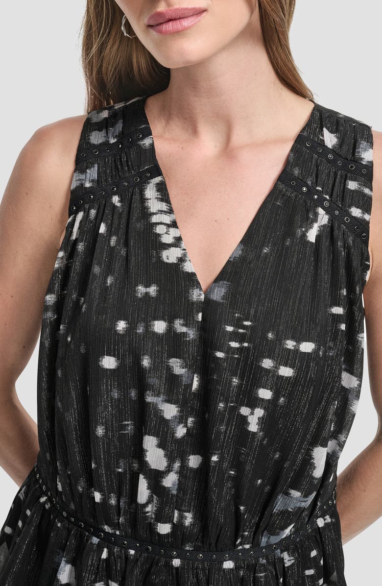 DKNY Shine Crinkle Chiffon Peplum Top, Alternate, color, Reflected Lights