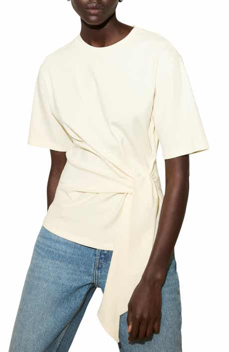 Side Tie Stretch Cotton T-Shirt