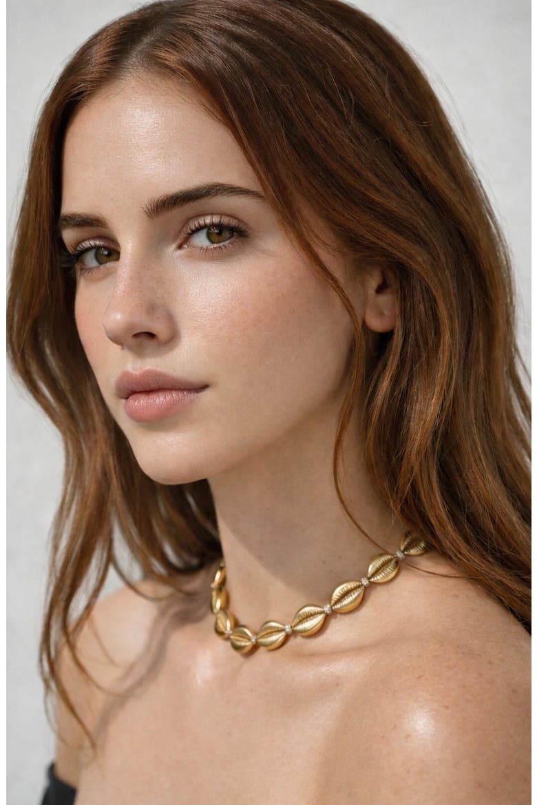 Small Cowries GABI RIELLE Cubic Zirconia Cowrie Shell Choker Necklace (Women ...