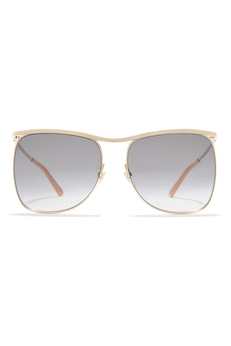 63mm Square Sunglasses, Main, color, GOLD