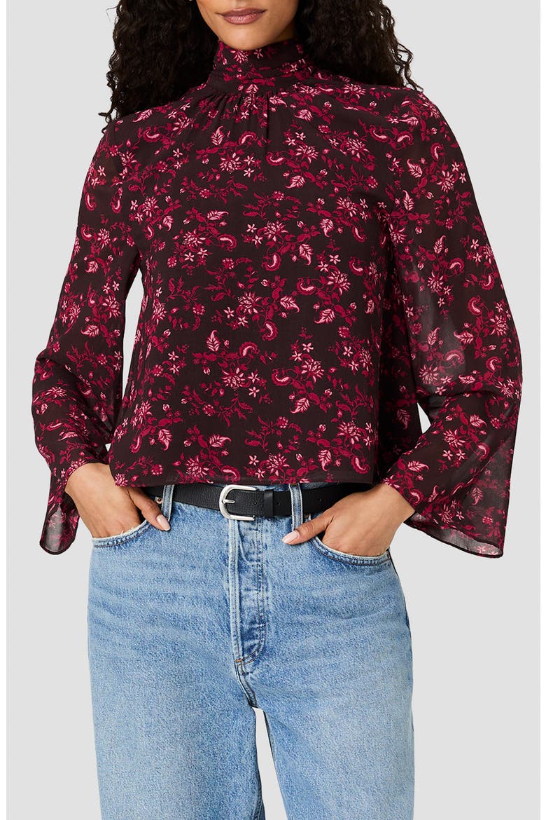 Marina Tie Neck Chiffon Top, Main, color, AURORA FLEUR