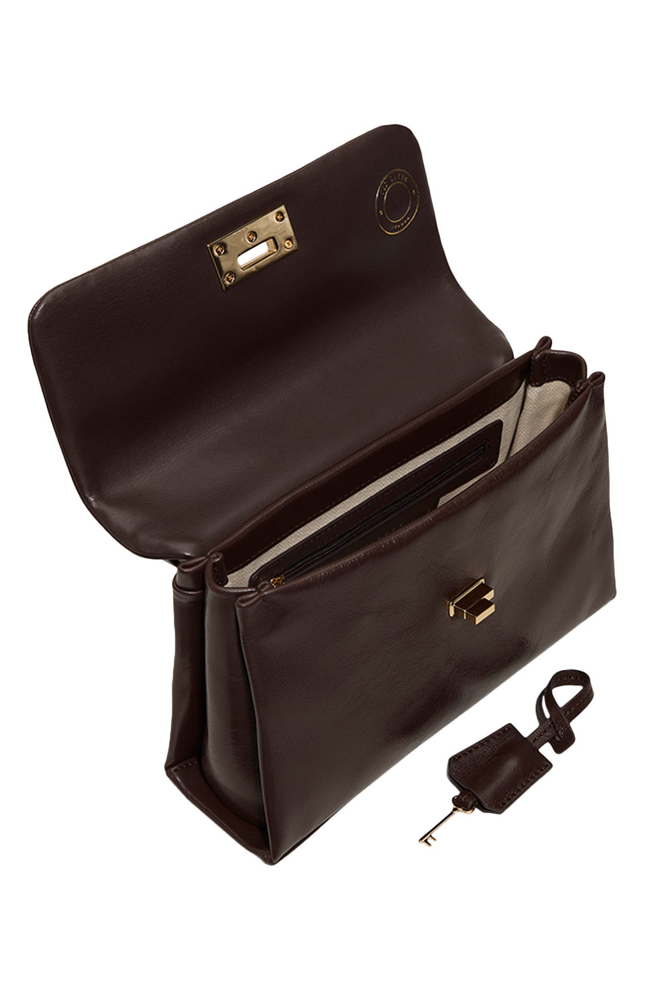 Bethany Leather Handbag, Alternate, color, DARK BROWN