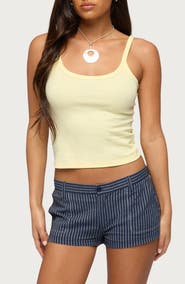EDIKTED Basic Babe Stretch Cotton Crop Camisole