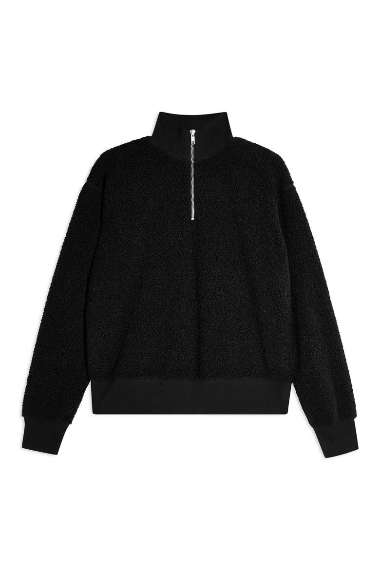 Half Zip Funnel Neck Sweatshirt, Alternate, color, BLACK