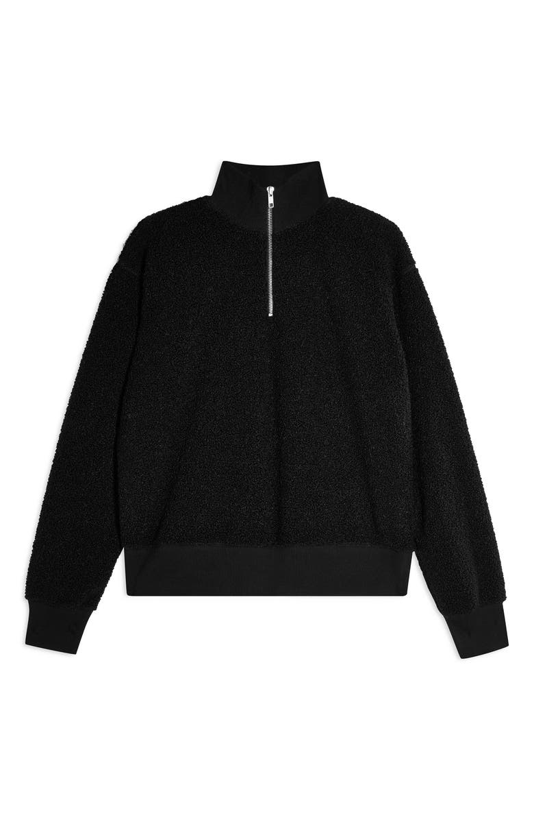 Topshop Half Zip Funnel Neck Sweatshirt, Alternate, color, 