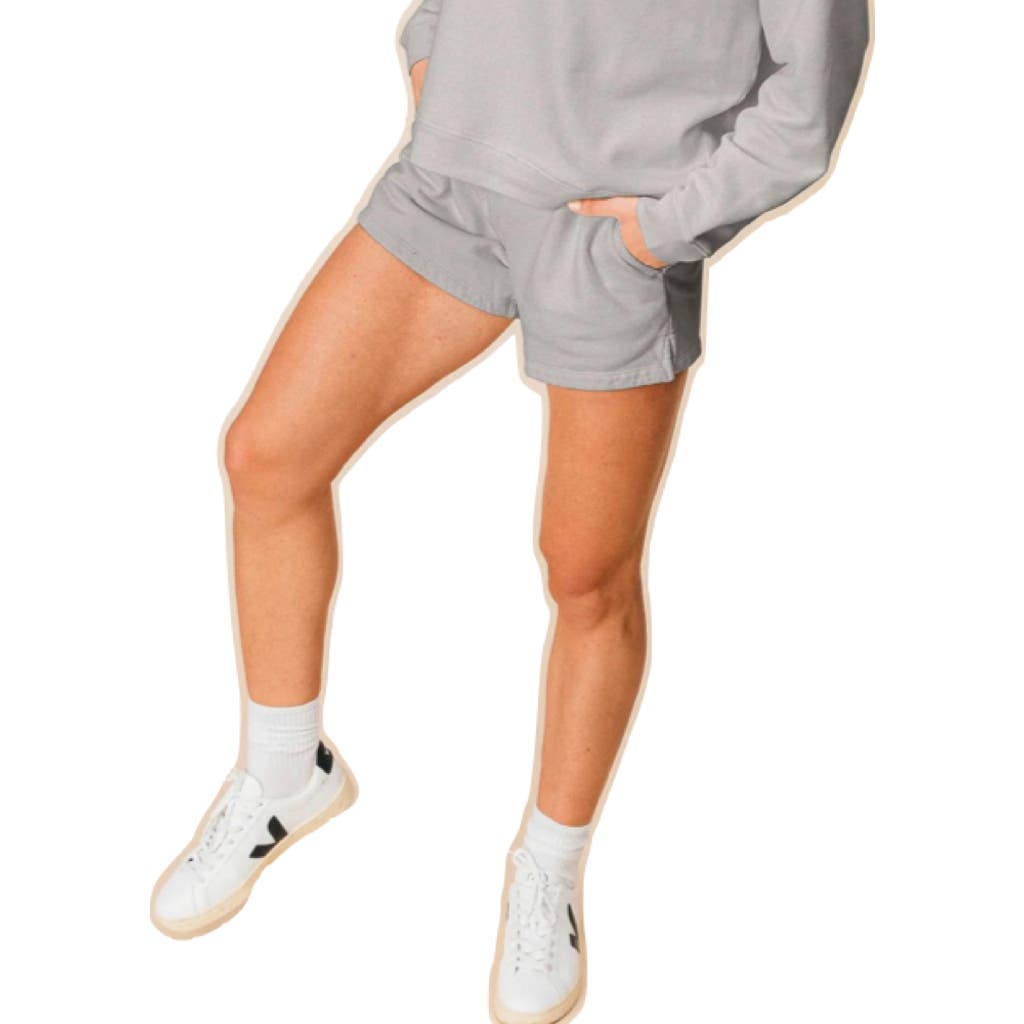 Ocio Organic Cotton Teddy Everywhere Shorts In Gray