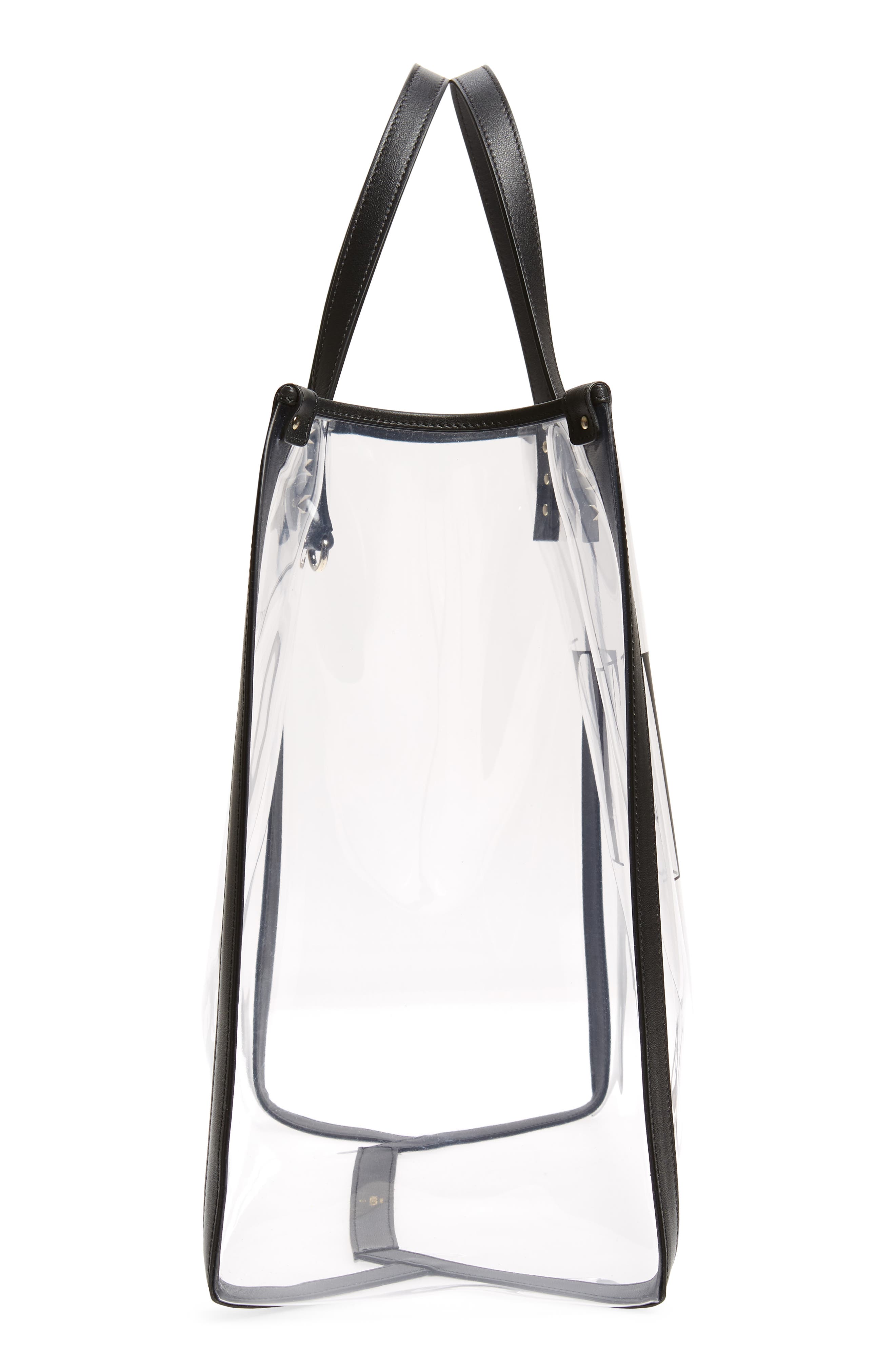Valentino Garavani Large Grande Plage VLTN Logo Clear Tote, Alternate, color, 