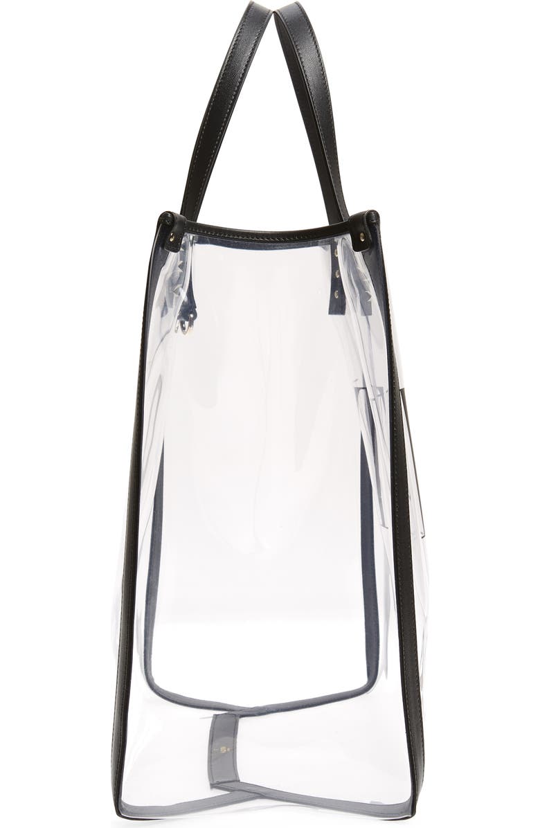 Valentino Garavani Large Grande Plage VLTN Logo Clear Tote, Alternate, color,