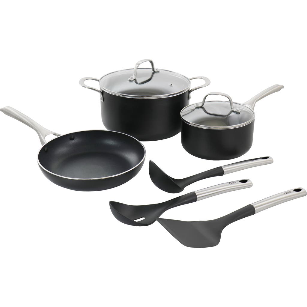 Oster Palladium 8 Piece Aluminum Cookware Set In Black