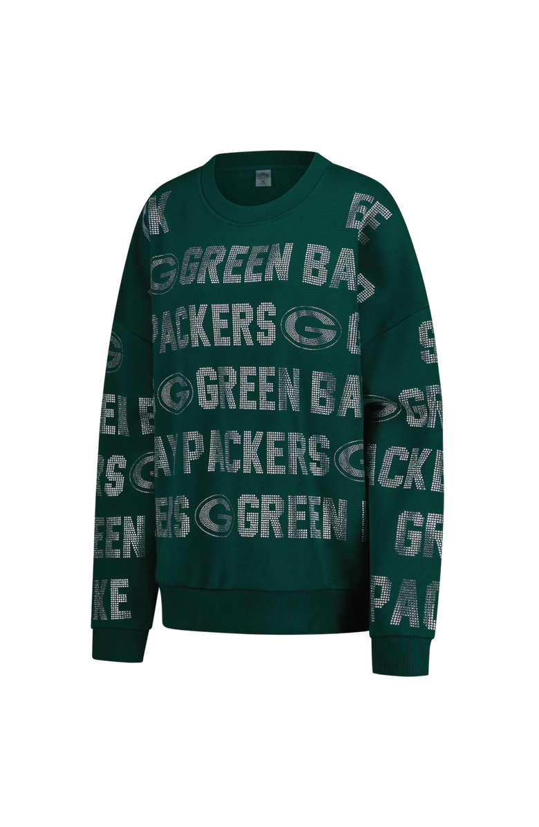 GAMEDAY COUTURE Women
s Gameday Couture Green Green Bay Packers Oversized Hype Era Rhinestone Text Sweatshirt, Alternate, color, Green