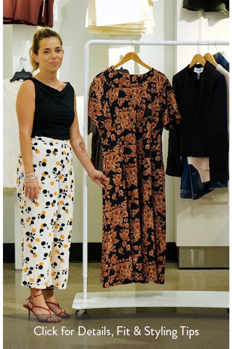 Floral Short Sleeve Ponte Midi Dress video
