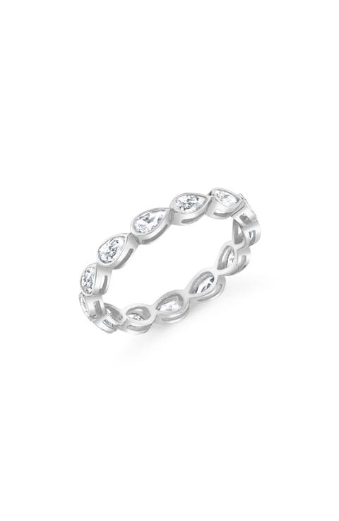 Pear-Cut Cubic Zirconia Eternity Band Ring