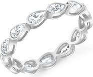 Crislu Pear-Cut Cubic Zirconia Eternity Band Ring