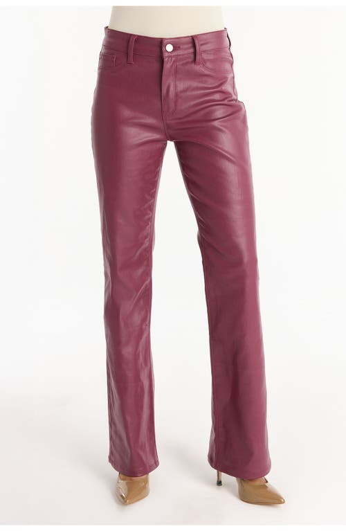 The Noli Shop Aria Coated Flare Jean Petite In Purple
