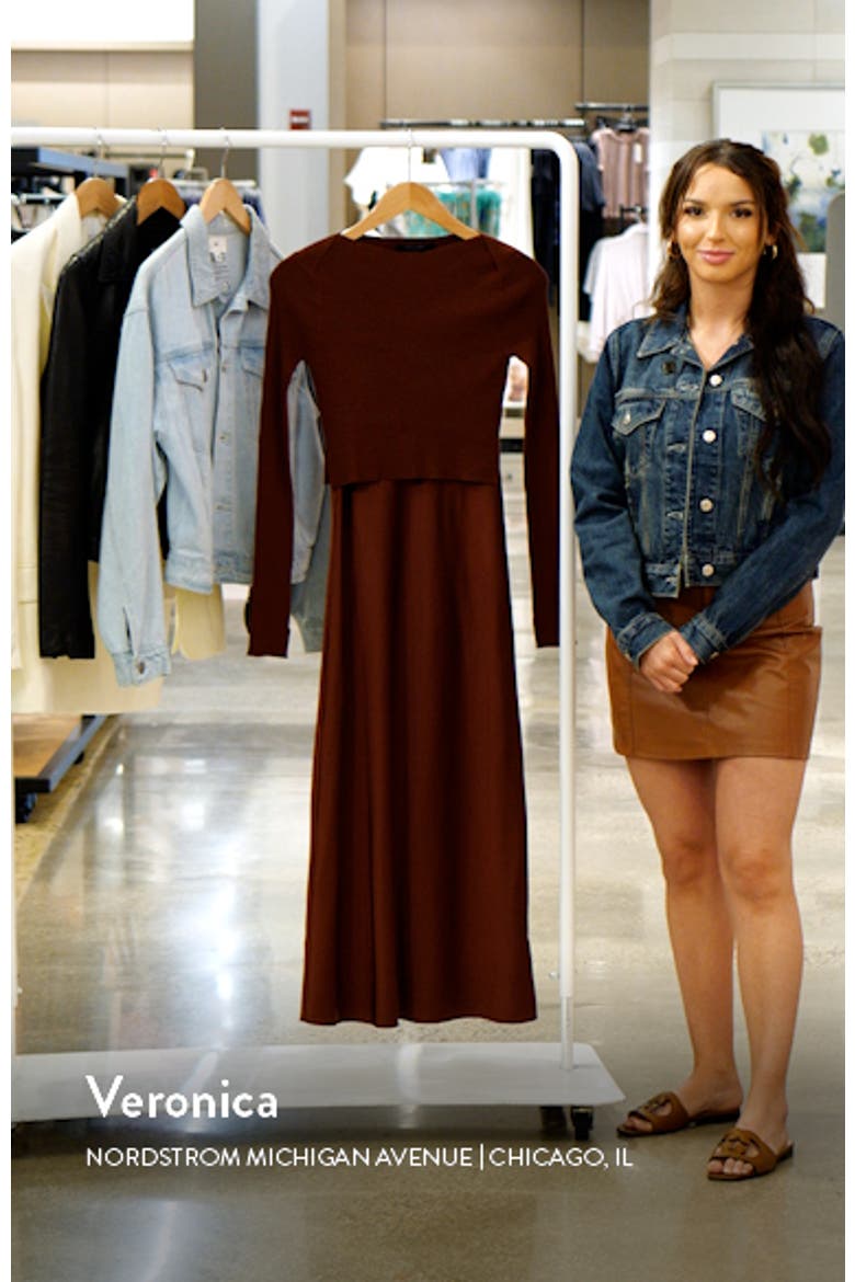 Hera Satin Slipdress with Rib Sweater video