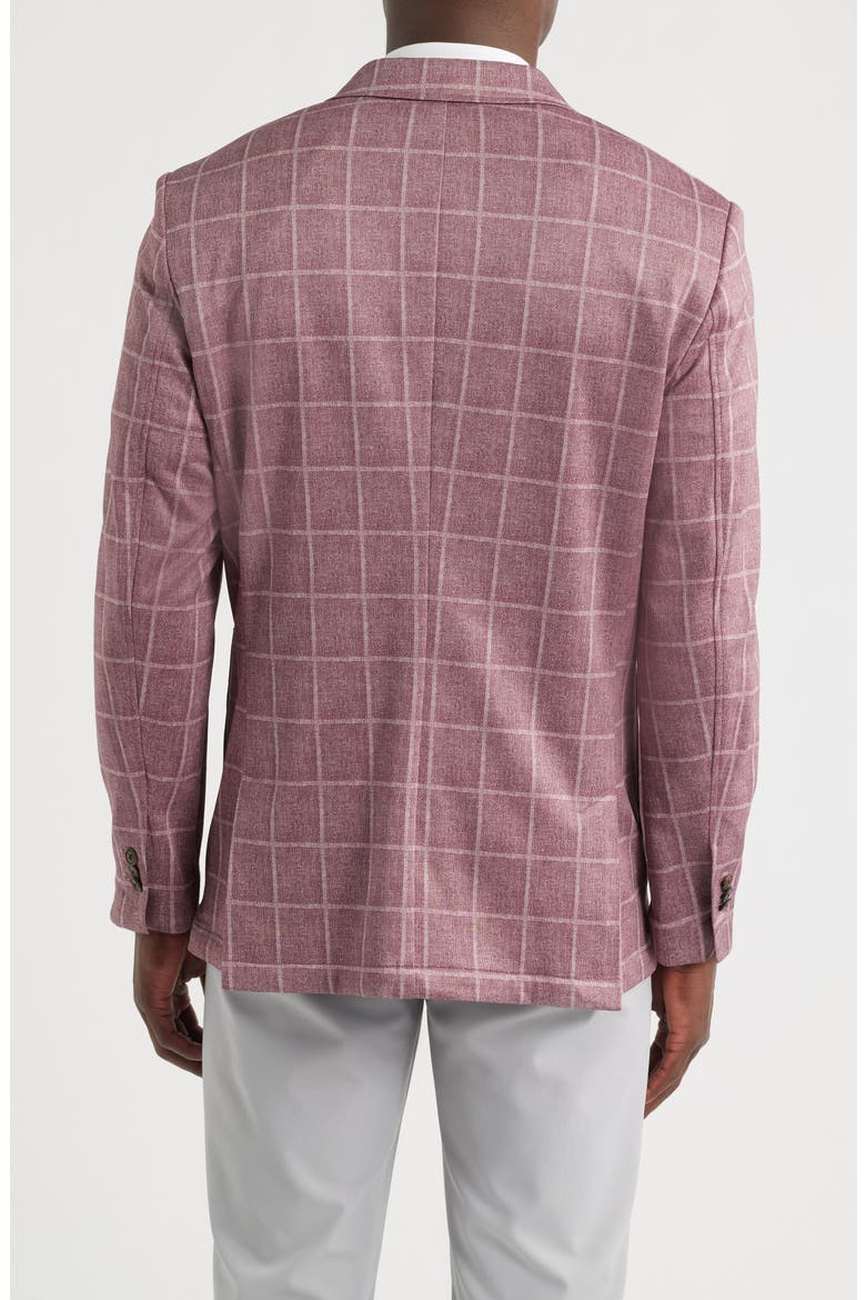 Game Day XC Flex® Pinnacle Red Windowpane Check Knit Sport Coat, Alternate, color, BURGUNDY PLAID