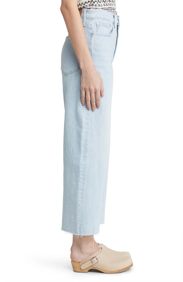 Madewell The Perfect High Waist Raw Hem Wide Leg Crop Jeans, Alternate, color, 