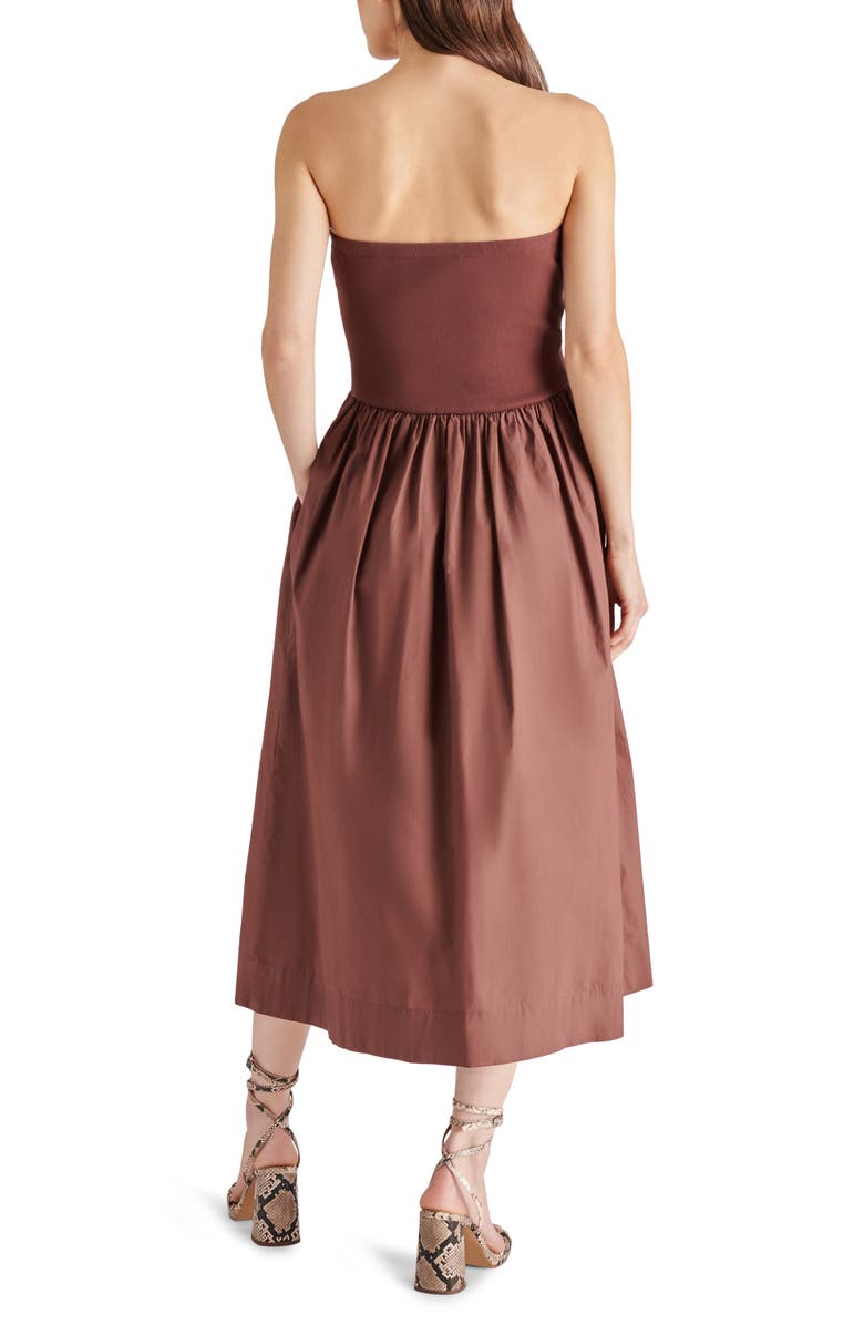 Steve Madden Lilad Strapless Midi Dress, Alternate, color, 