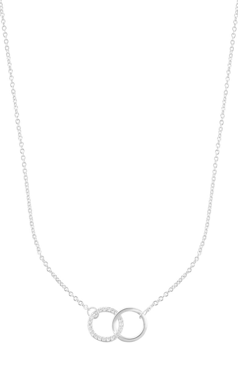 Adornia Pavé Pendant Necklace, Main, color, Silver