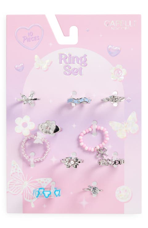 Kids' 10-Pack Assorted Ring Set