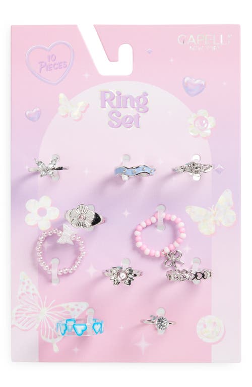 Capelli New York Kids' 10-pack Assorted Ring Set In Multi