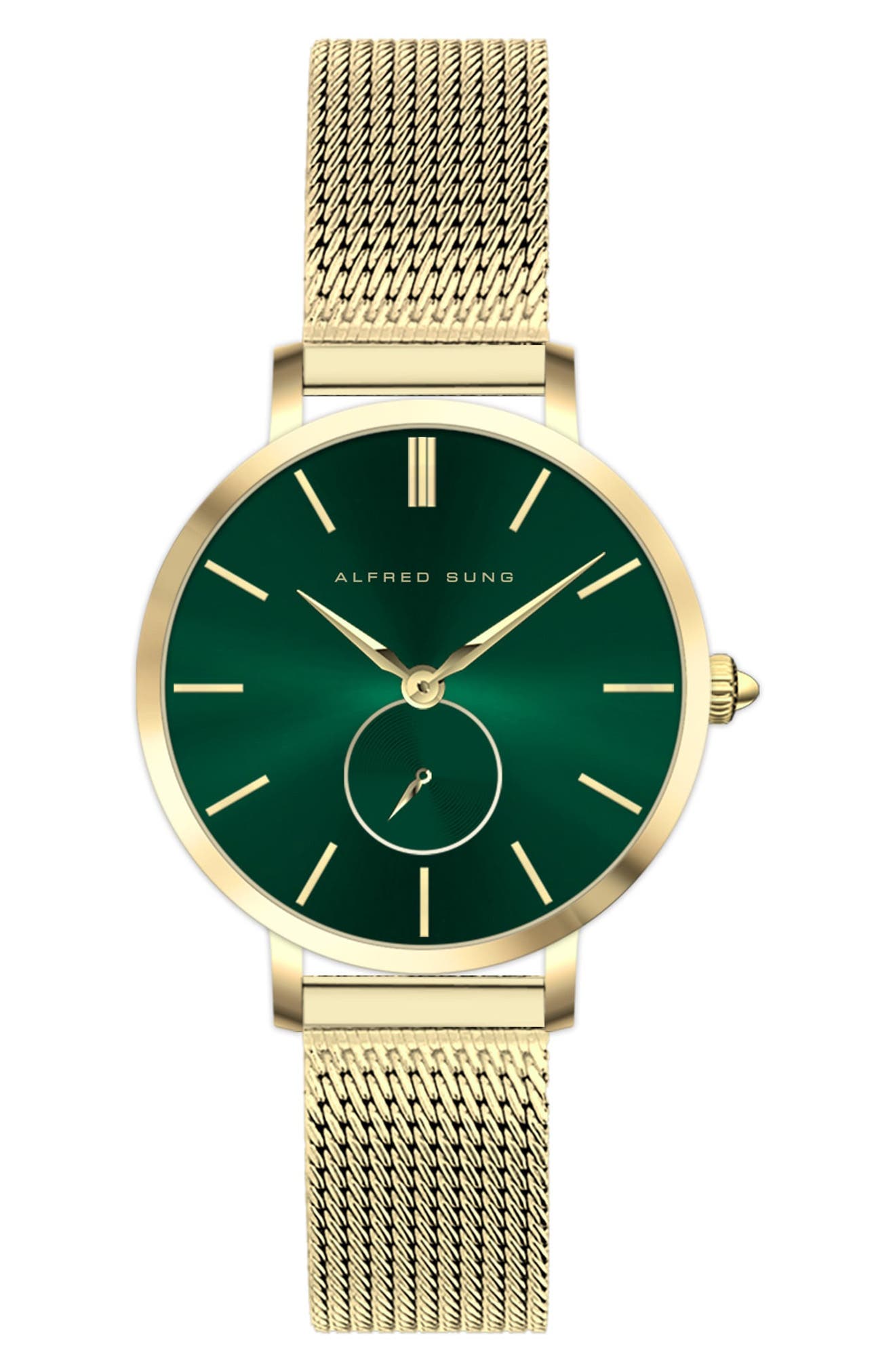 Alfred Sung Serenity Mesh Strap Watch, 36mm