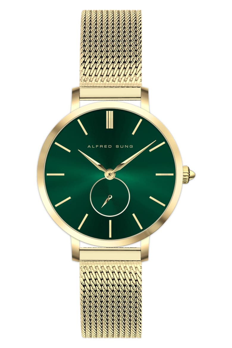 Serenity Mesh Strap Watch, 36mm, Main, color, GOLD