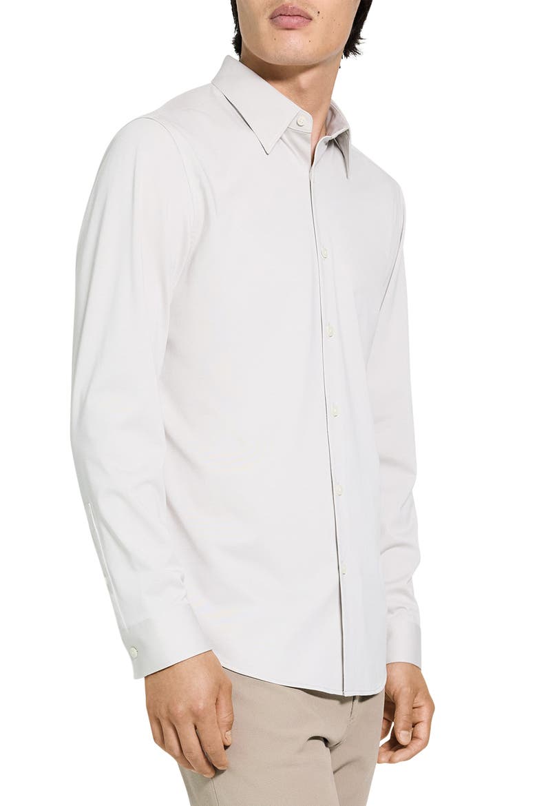 Sylvain ND Structure Knit Button-Up Shirt, Alternate, color, SILVER CLOUD - UQA
