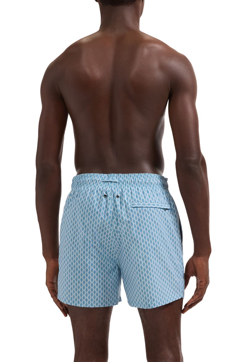 Cruz Print Swim Trunks, Alternate, color, TEAL