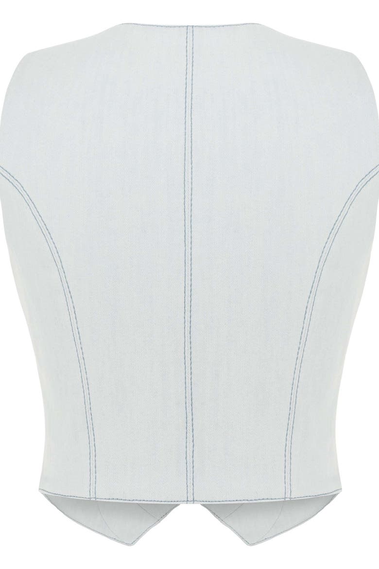 Myla Denim Top, Alternate, color, Ice Blue