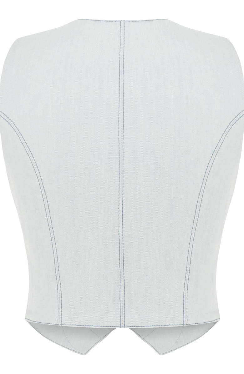 Jendue Myla Denim Top, Alternate, color, Ice Blue