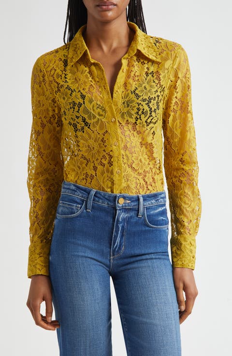Maia Lace Button-Up Shirt