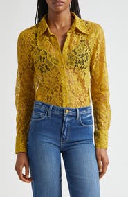 L'AGENCE Maia Lace Button-Up Shirt