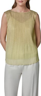 Donna Karan New York Metallic Plissé Top