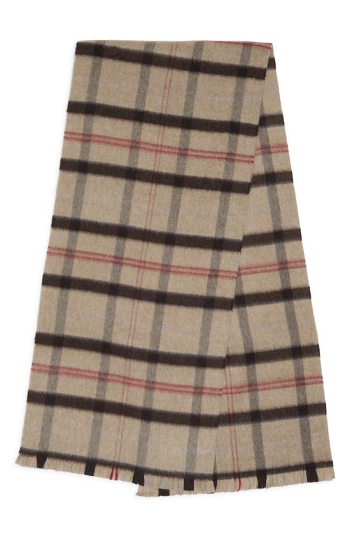 Nordstrom Exploded Plaid Merino Wool Scarf In Brown