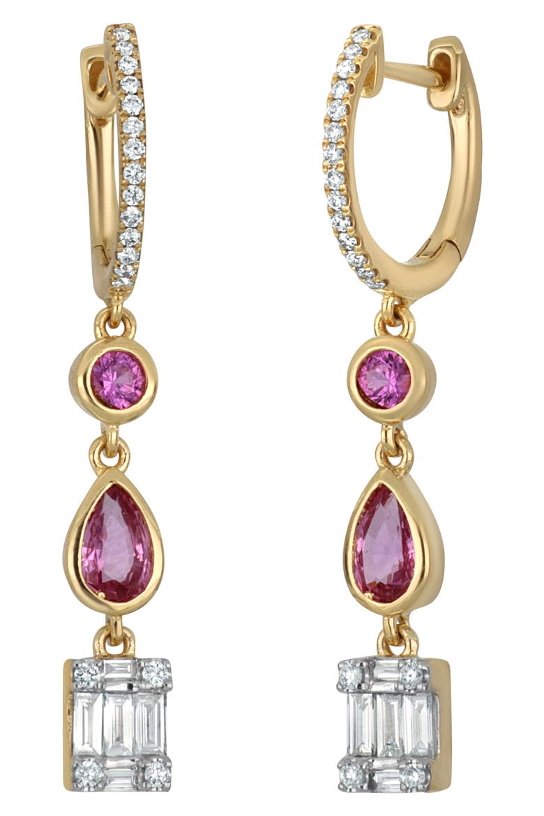 El Mar Mixed Cut Drop Earrings, Main, color, 18K YELLOW GOLD