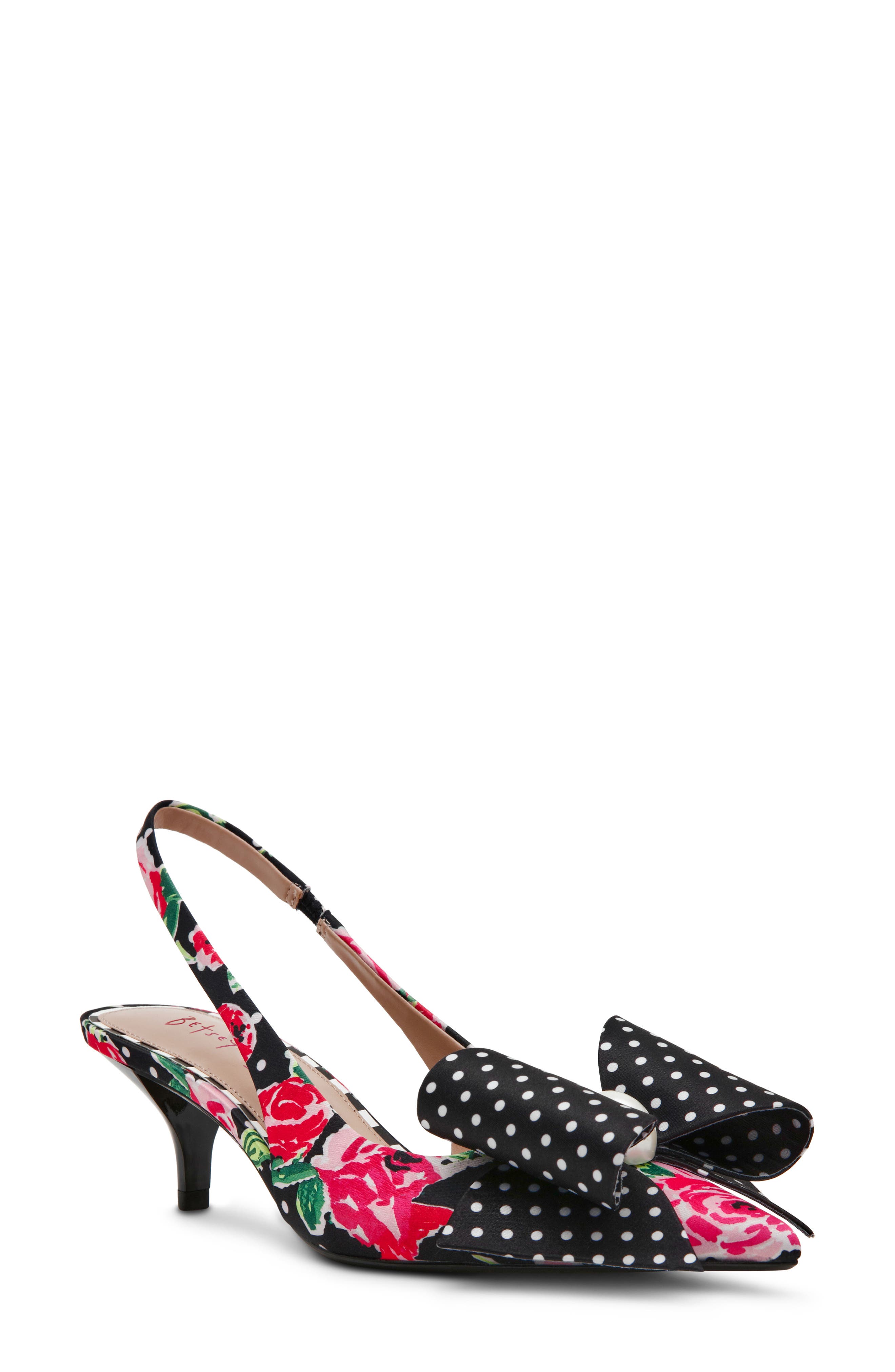 Claira Pointed Toe Slingback Pump, Main, color, ROSE DOT FLORAL