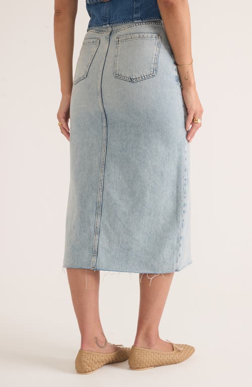 Marine Layer Fawn Denim Midi Skirt In Medium Wash