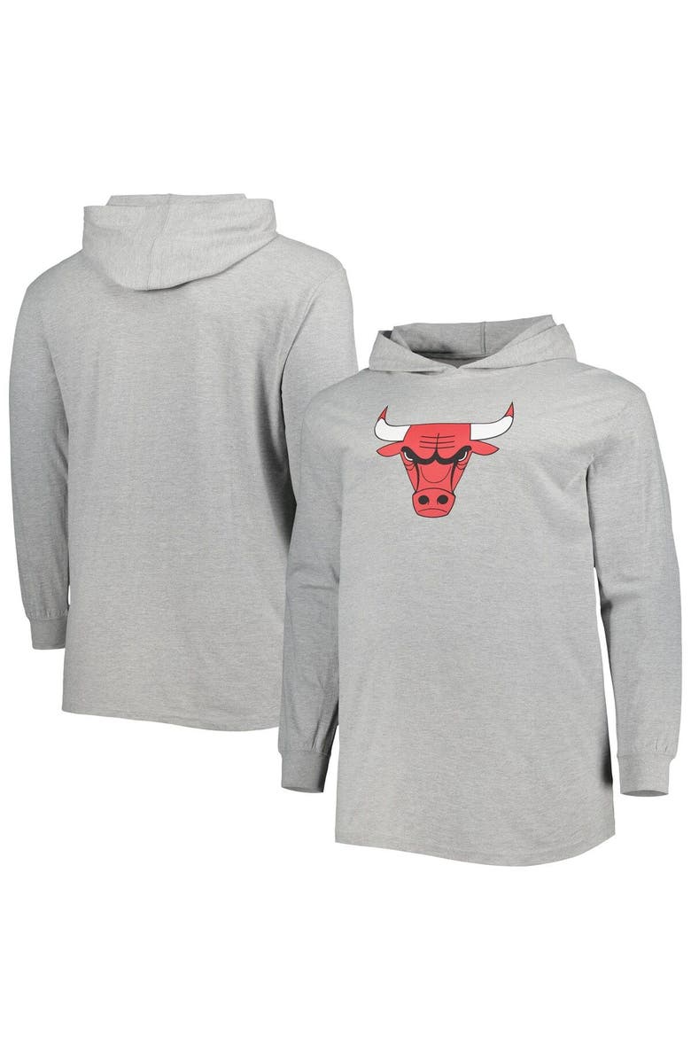 FANATICS Men's Fanatics Branded Heather Gray Chicago Bulls Big & Tall Pullover Hoodie, Main, color, Heather Gray