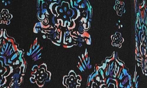 Apny Print Tie Front Top In Black Multi