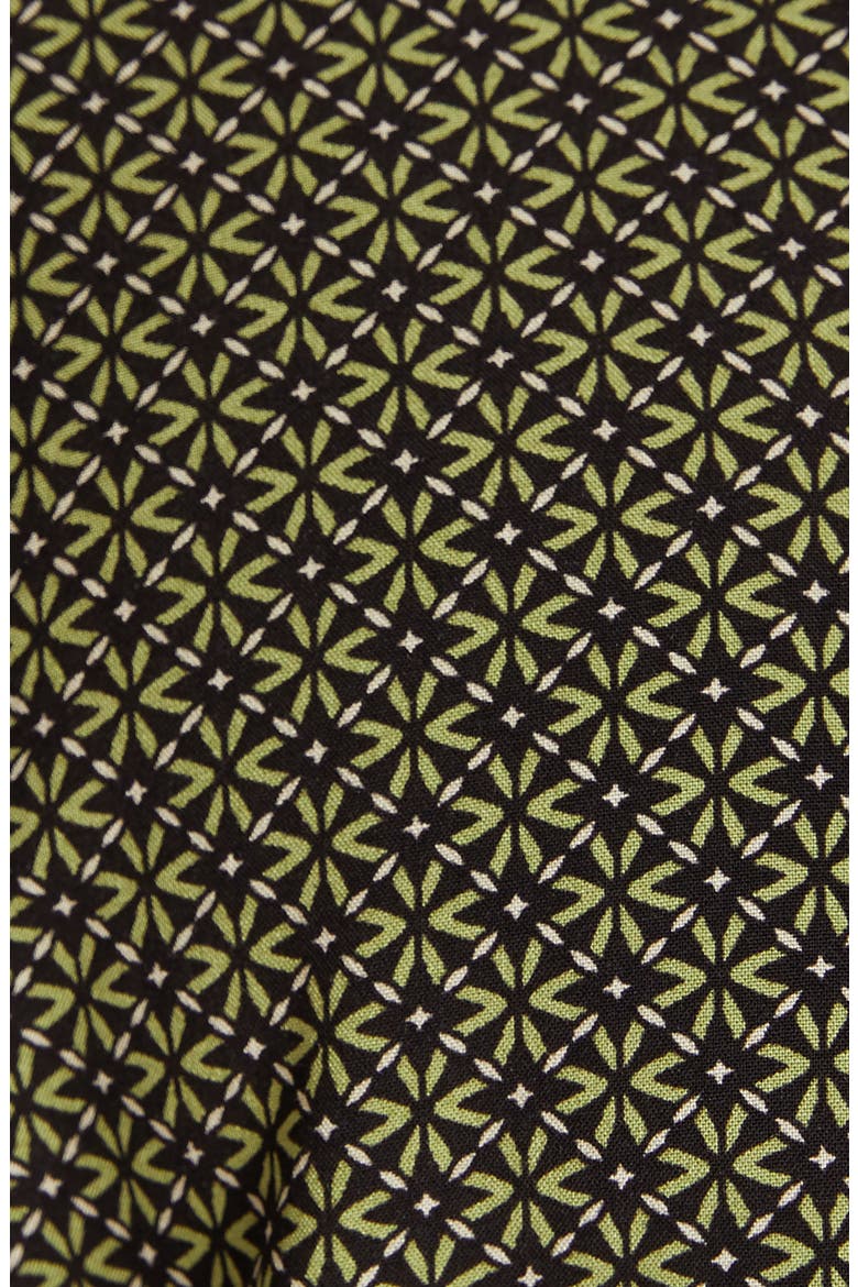 Flynn Geo Print Short Sleeve Button-Up Shirt, Alternate, color, GREEN