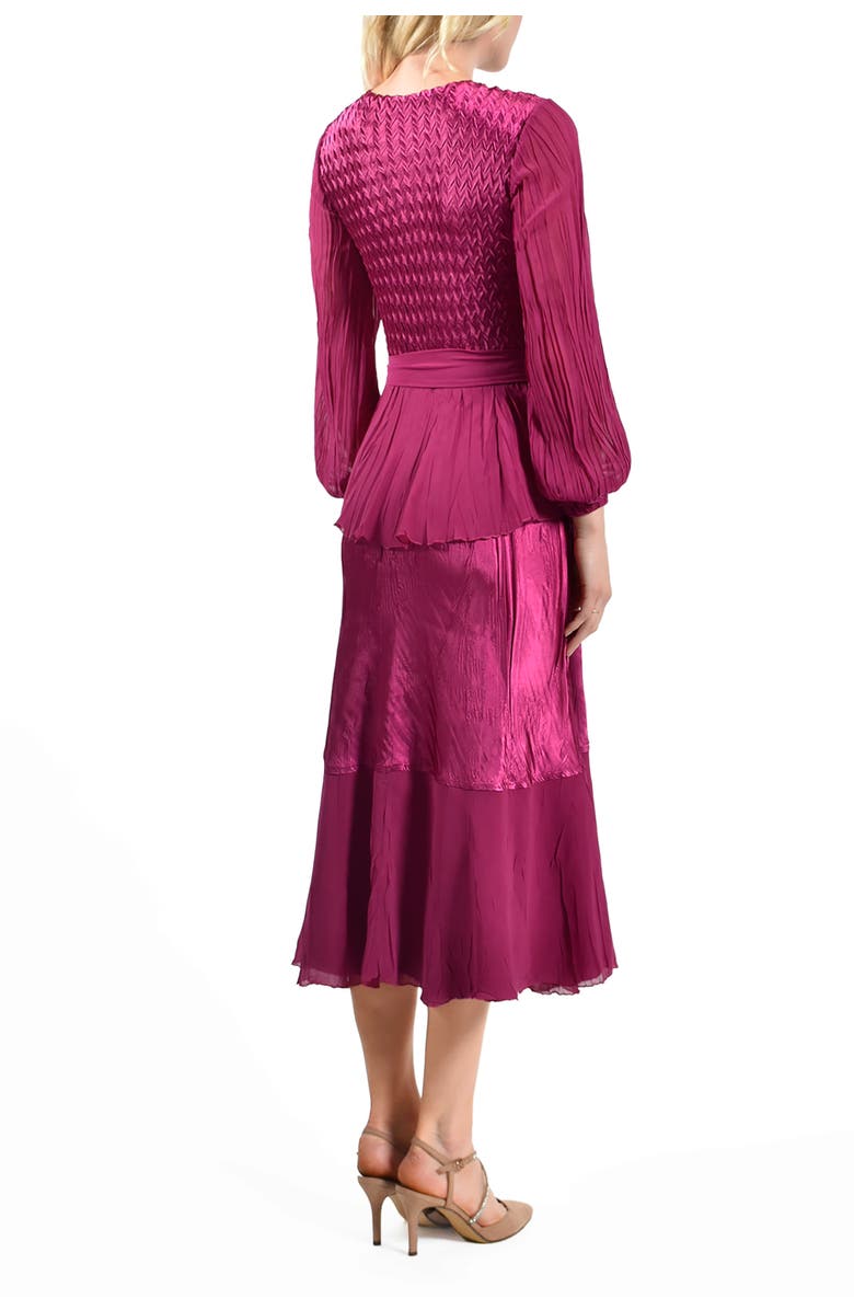 Komarov Long Sleeve Peplum Dress, Alternate, color, Magenta