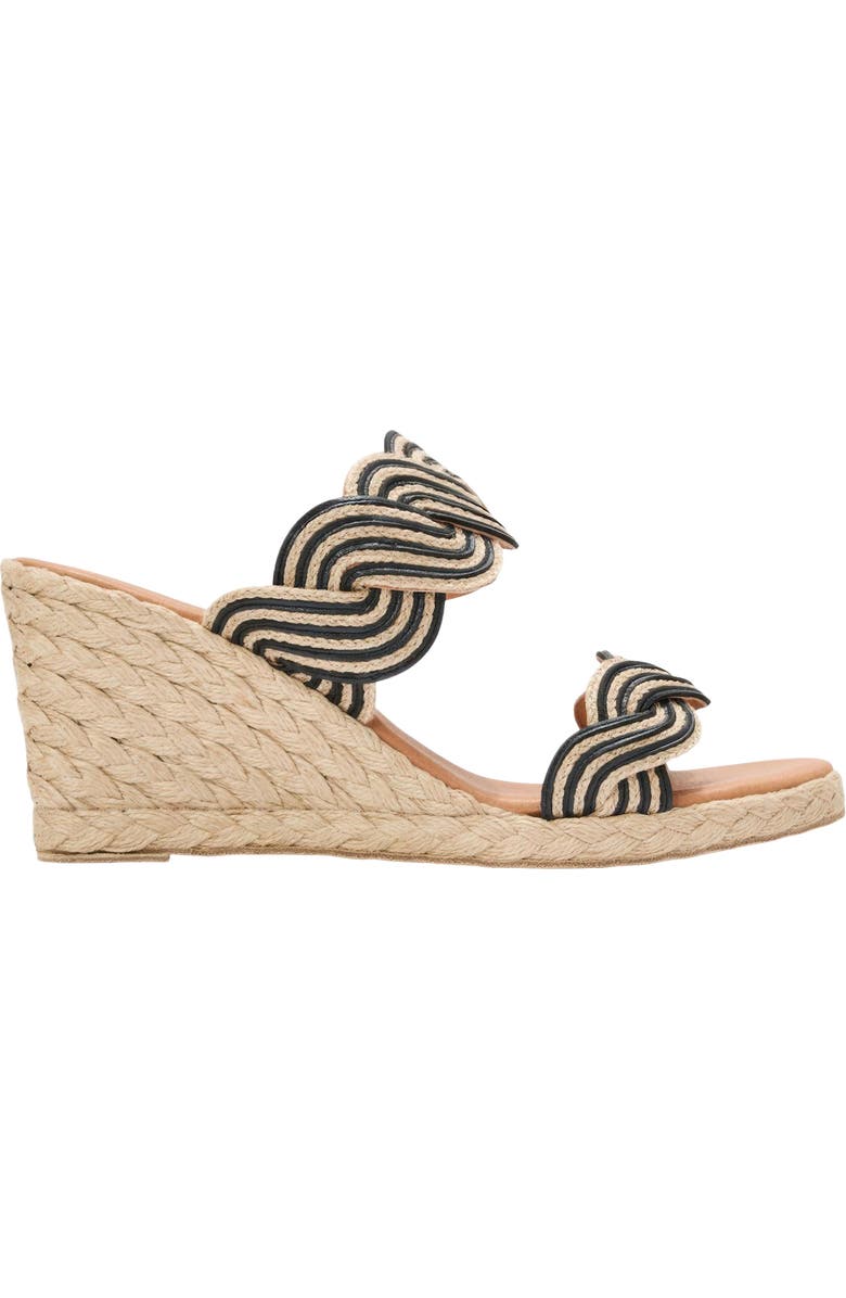 André Assous Nolita Twist Wedge Slide Sandal, Alternate, color, Natural/ Black