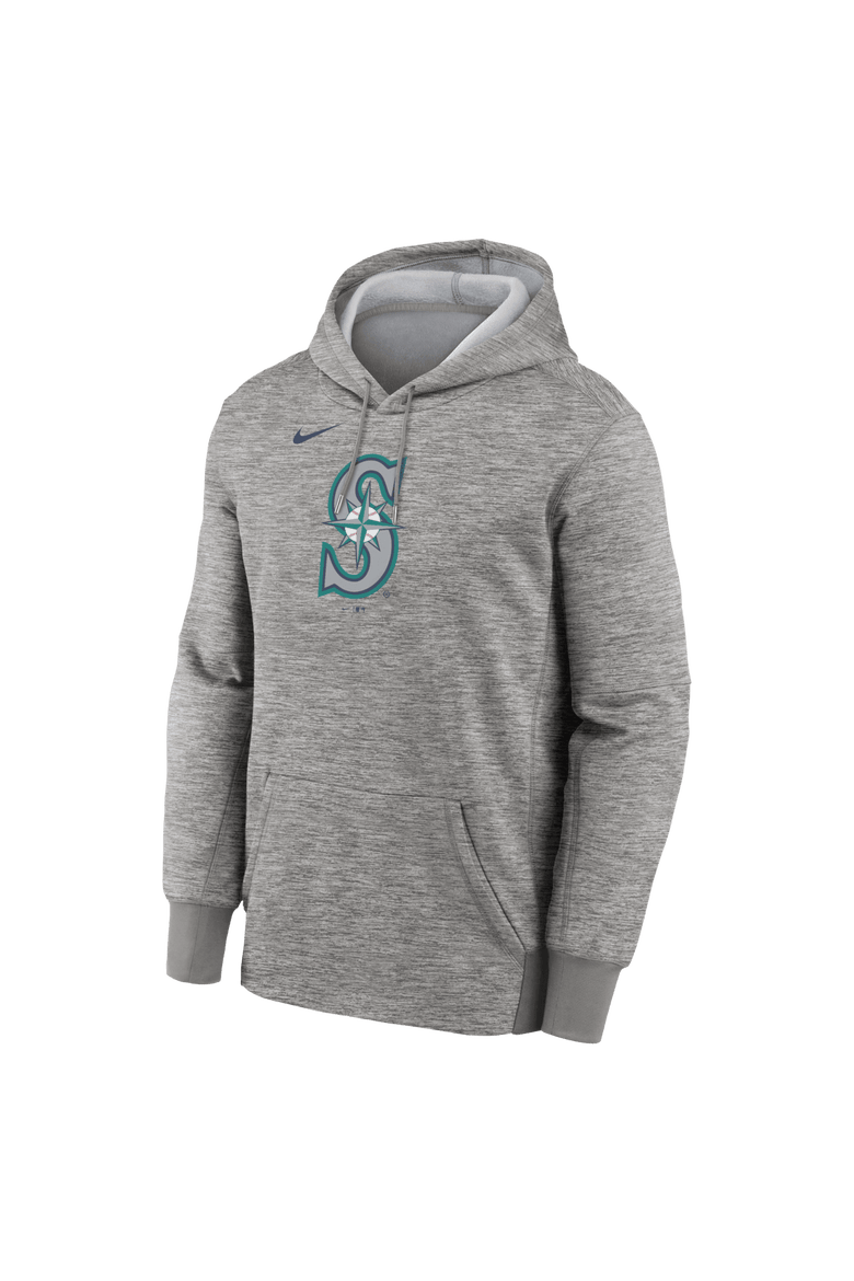 Men's Nike Heather Gray Seattle Mariners Primary Logo Therma Hoodie, Alternate, color, Heather Gray